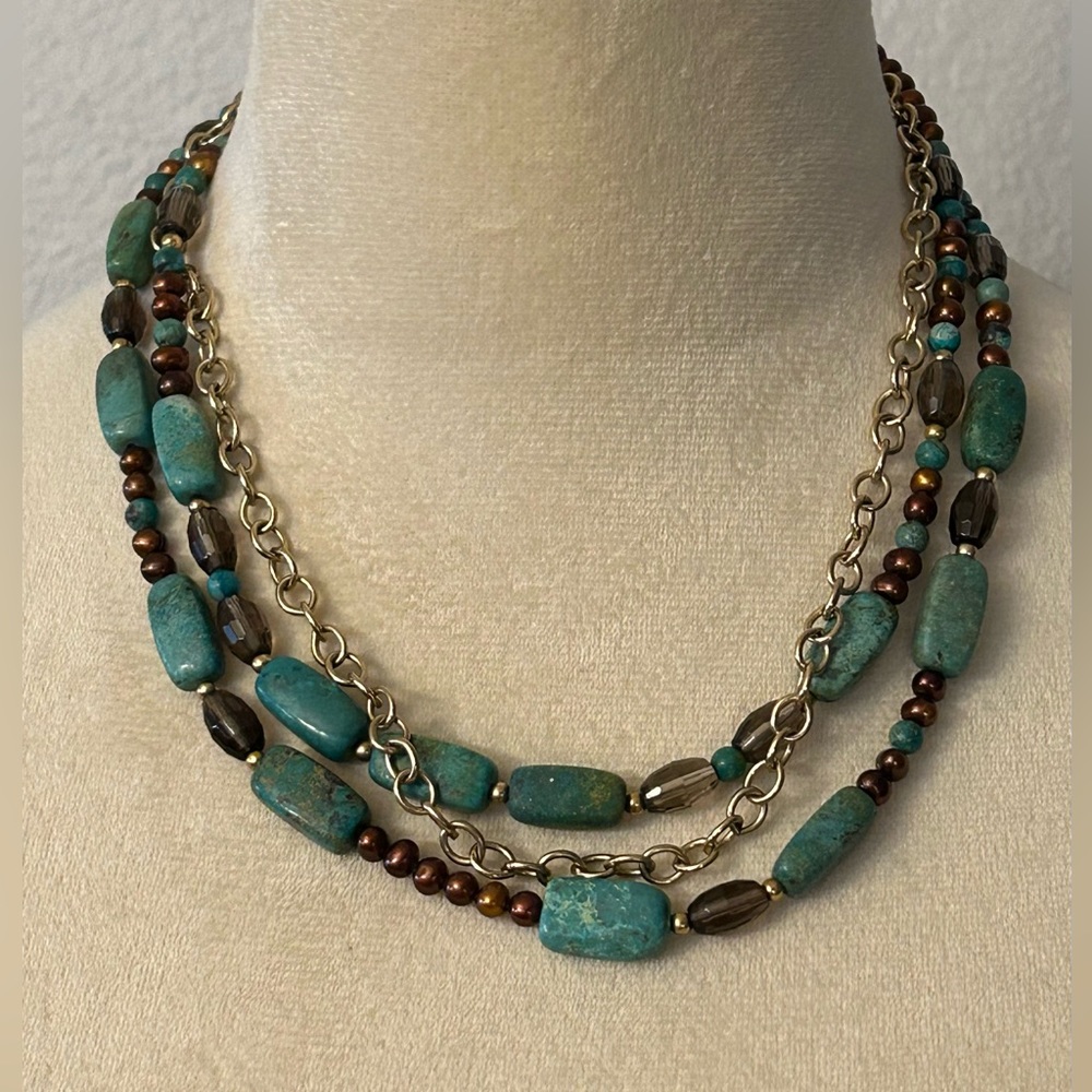Barse Vintage 3 Strand Turquoise Necklace